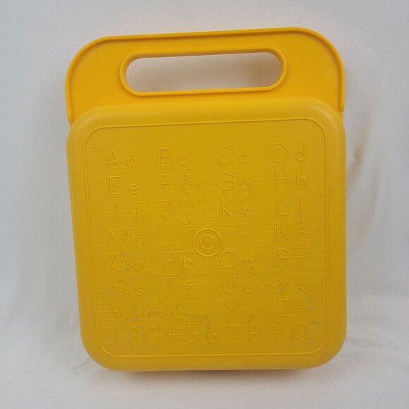 Tupperware 9 Tuppertoys Stencils and Carry Case ABC Crayon Storage #1407 - Picture 6 of 10